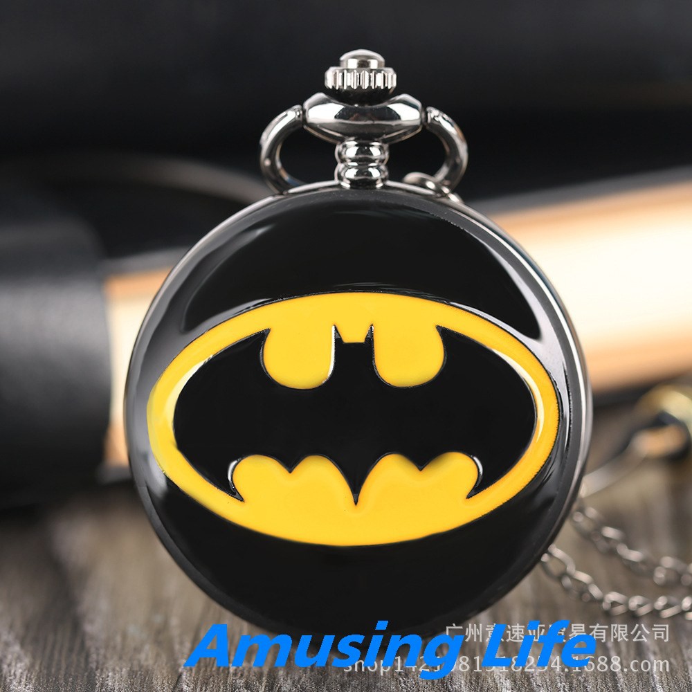 Quartz Pocket Watch Mới Thời Trang Phong Cách Châu Âu Và Mỹ Đồng Hồ Bỏ Túi Nóng Thép Vonfram Batman Lớn Thạch Anh Đồng H