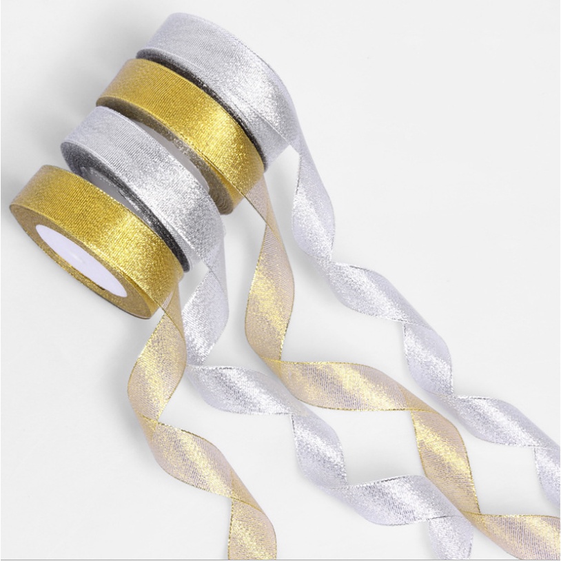 Cuộn Dây Ruy Băng Kim Loại Dài 25 Yards 22M Dùng Trang Trí Tiệc Giáng Sinh