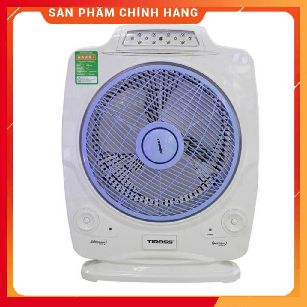 [CHÍNH HÃNG]   Quạt Tích Điện Tiross Model TS917, Đèn Quạt Sạc Cao Cấp, Bảo Hành 12 Tháng Chính Hãng