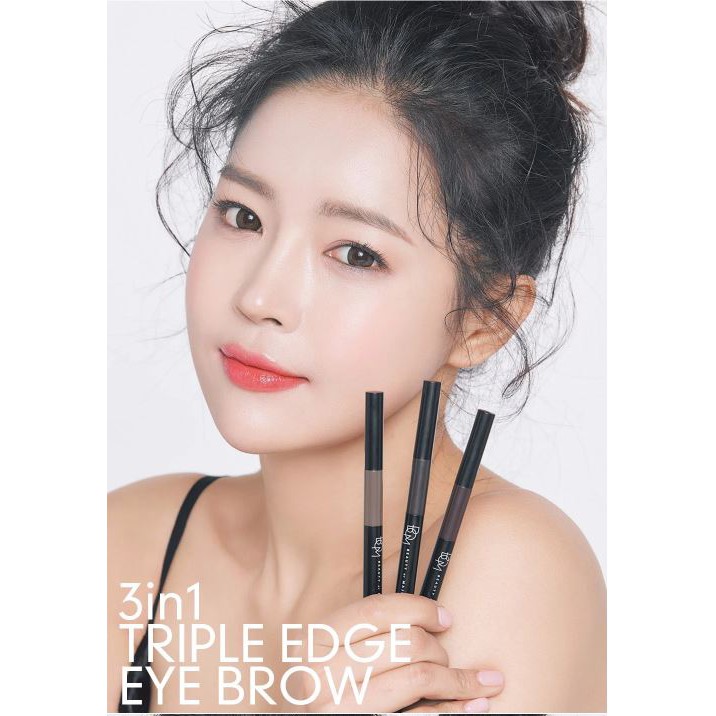 Chì Kẻ Mày Tiện Dụng 3 Trong 1 Sắc Nét, Lâu Trôi B.O.M 3IN1 Triple Edge Eyebrow