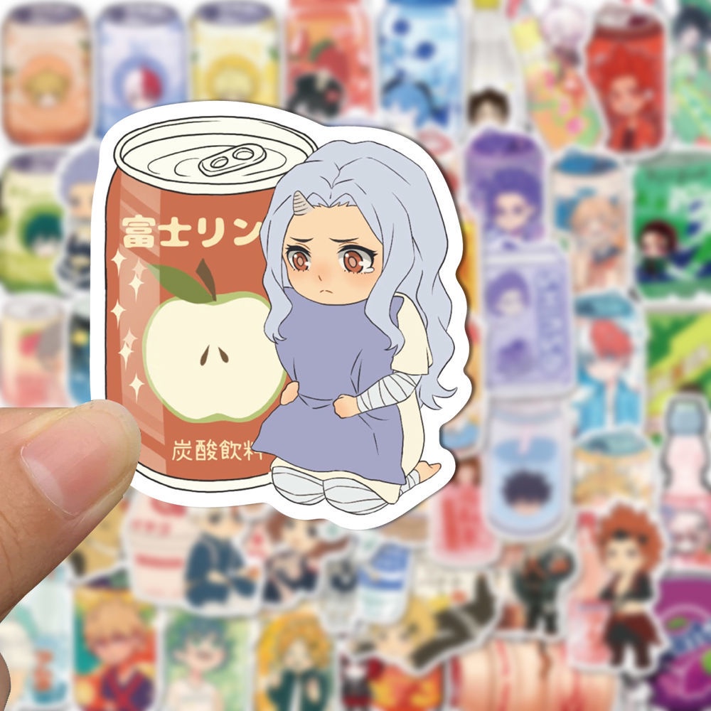 Bộ 50 Miếng Dán Trang Trí Bình Nước Họa Tiết Hoạt Hình Dễ Thương Chống Thấm Nước