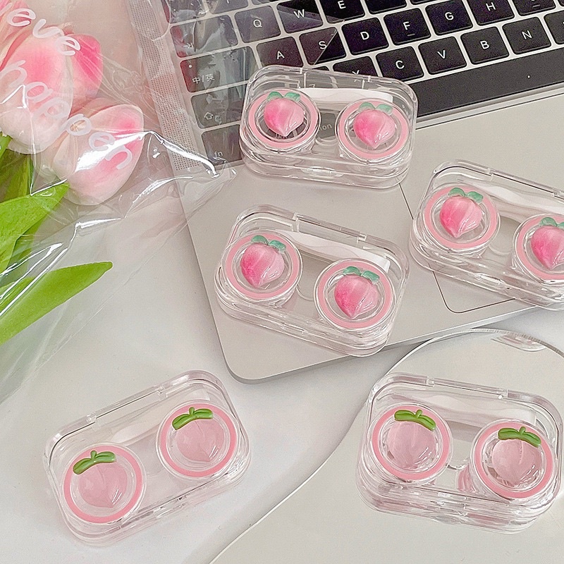 Khay Mini 3D Đào Peach- Case Đựng Lens