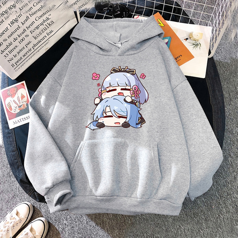 💥HOT💥 o Áo Hoodie Họa Tiết Genshin Va Chạm Phong Cách Harajuku Unisex Kamisato Ayaka