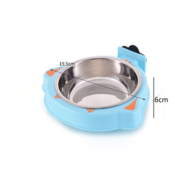 Bát ăn inox gắn chuồng cho chó mèo