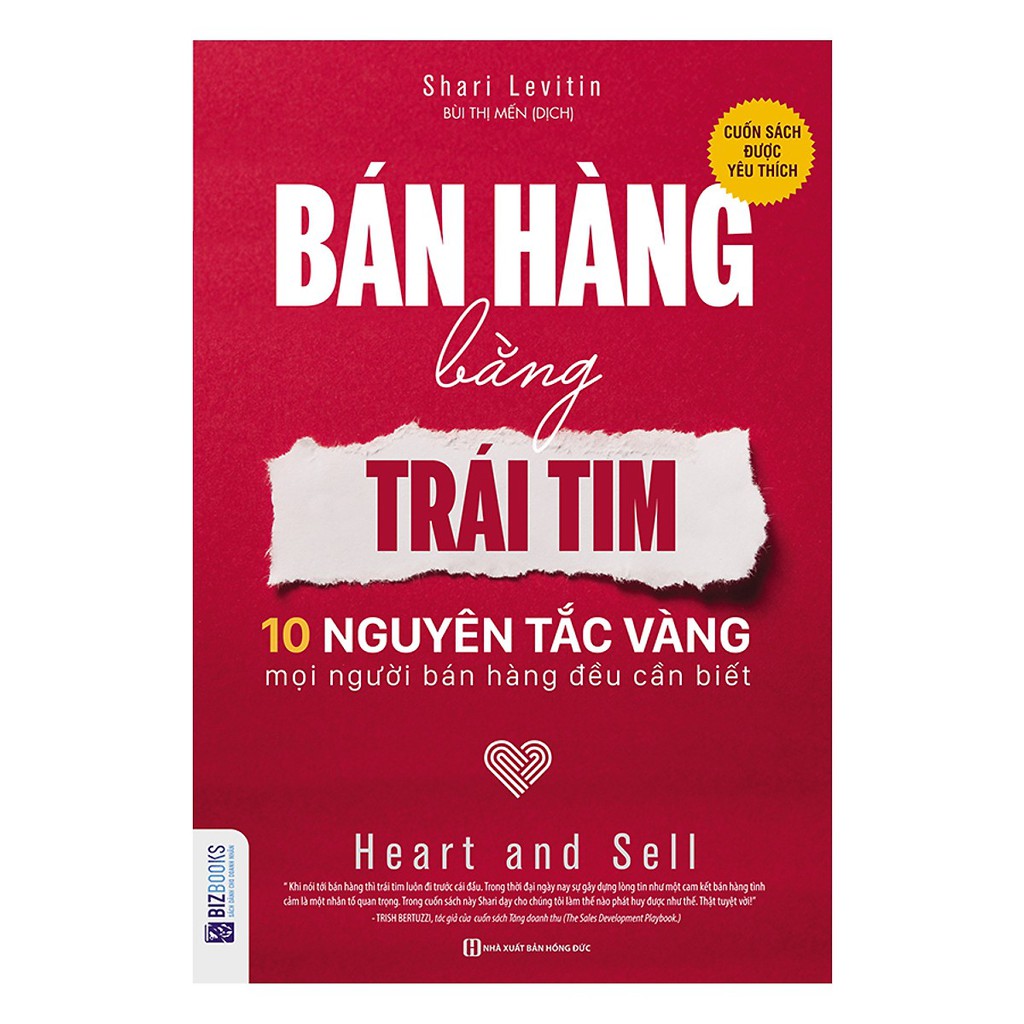 Sách - Bán Hàng Bằng Trái Tim – 10 Nguyên Tắc Vàng Mọi Người Bán Hàng Đều Cần Biết + tặng kèm Booksmart