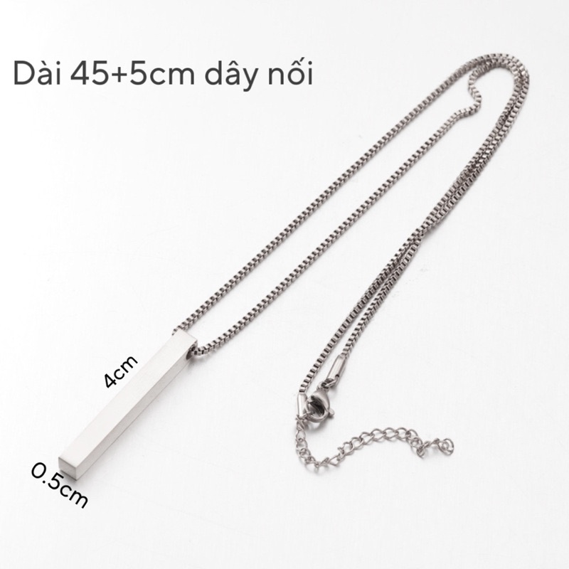 Dây chuyền thanh dài khắc tên
