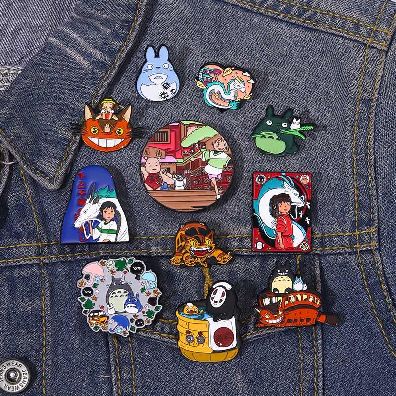 Ghim cài áo QIHE JEWELRY hoạt hình Totoro phong cách Nhật Bản