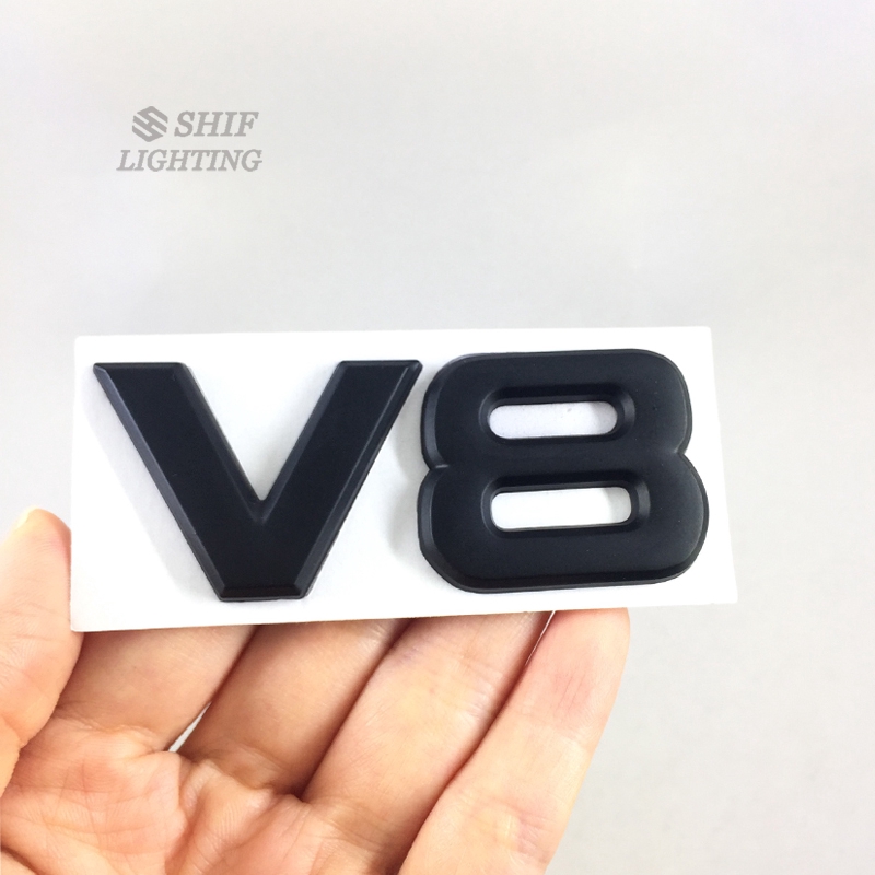 Logo kim loại V8 dán trang trí xe hơi