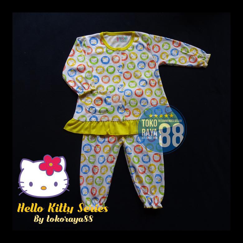 Bộ Đồ Ngủ Pijama In Hình Hello Kitty Cho Bé 6-18 Tháng Tuổi