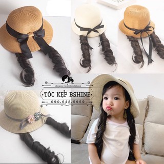 [MỚI NHẤT - CÓ SẴN] Mũ Tóc Giả cho bé gái - Mũ rộng vành mùa hè siêu xinh