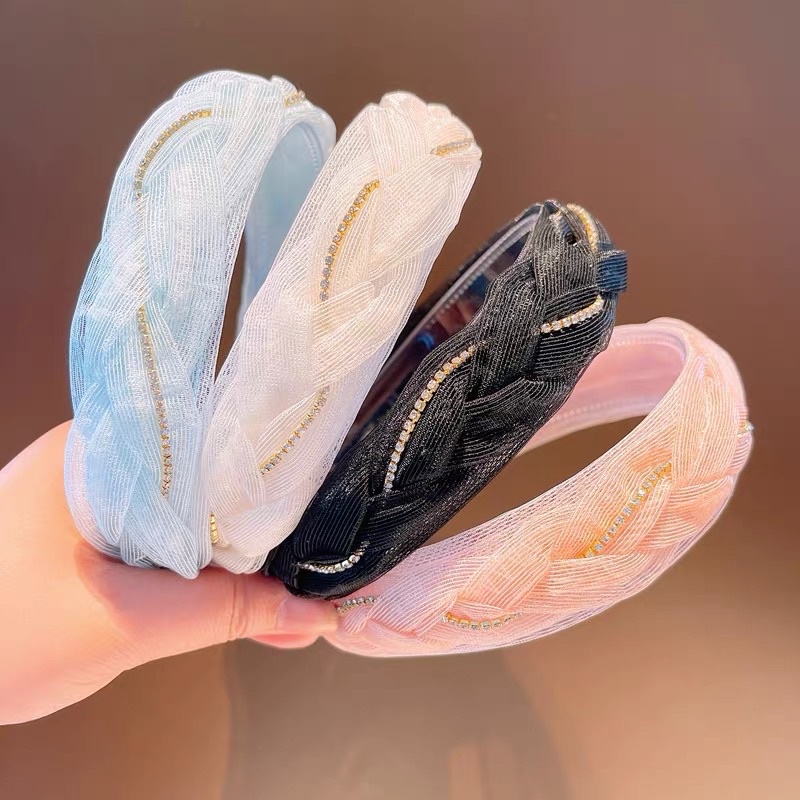 Băng đô tóc tiểu thư đính hạt đá nữ tính - Maben