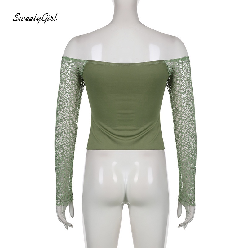 Áo Thun Trễ Vai Tay Dài Màu Trơn 2022 Thời Trang Quyến Rũ Cho Nữ