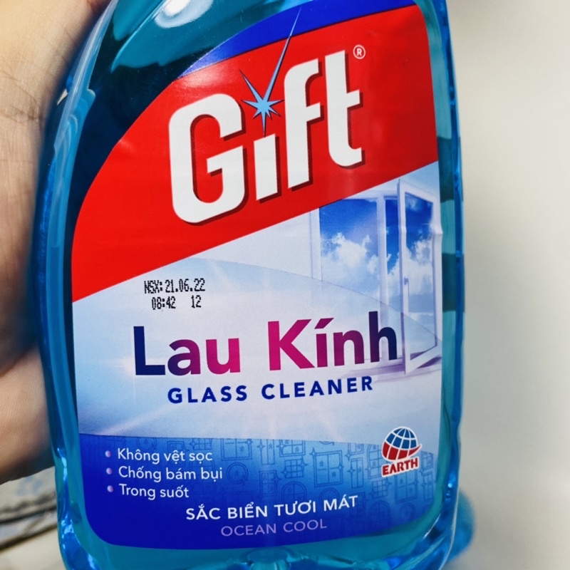 Nước Lau Kính Gift 540ml Cho Xe Ô Tô Gia Đình Glass Cleaner Chống Bám Bụi