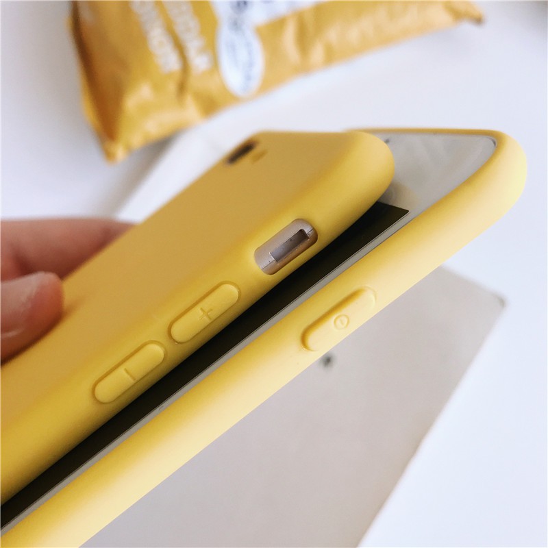 Ốp điện thoại nhựa mềm màu vàng trơn độc đáo cho Iphone 5/SE/6/6s/6+/6s+/7/7+/8/8+/X/XS/XR/Xsmax