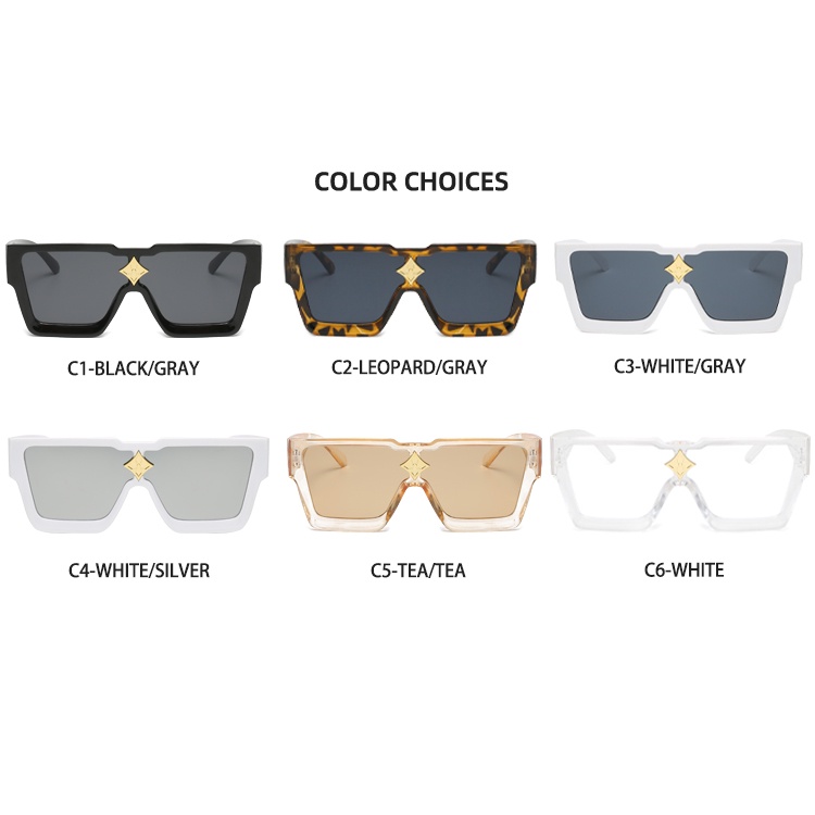 Kính Mát Gọng Vuông To In Họa Tiết Ngôi Sao Phong Cách Âu Mỹ Hàng Mới 2022