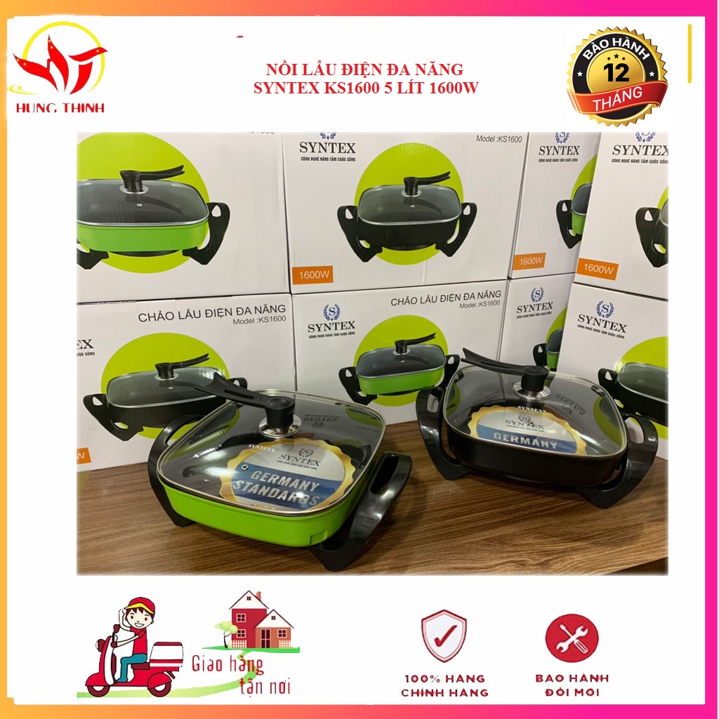 ( Chính hãng)Nồi lẩu Chảo lẩu điện đa năng SYNTEX KS1600 3 lít, công suất lớn, tiết kiệm thời gian