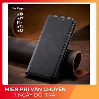 Bao da Oppo A39 , A57 , F1s , A71 , A83 dạng ví gập ngăn thẻ tiện lợi , chính hãng , nắp hít nam châm