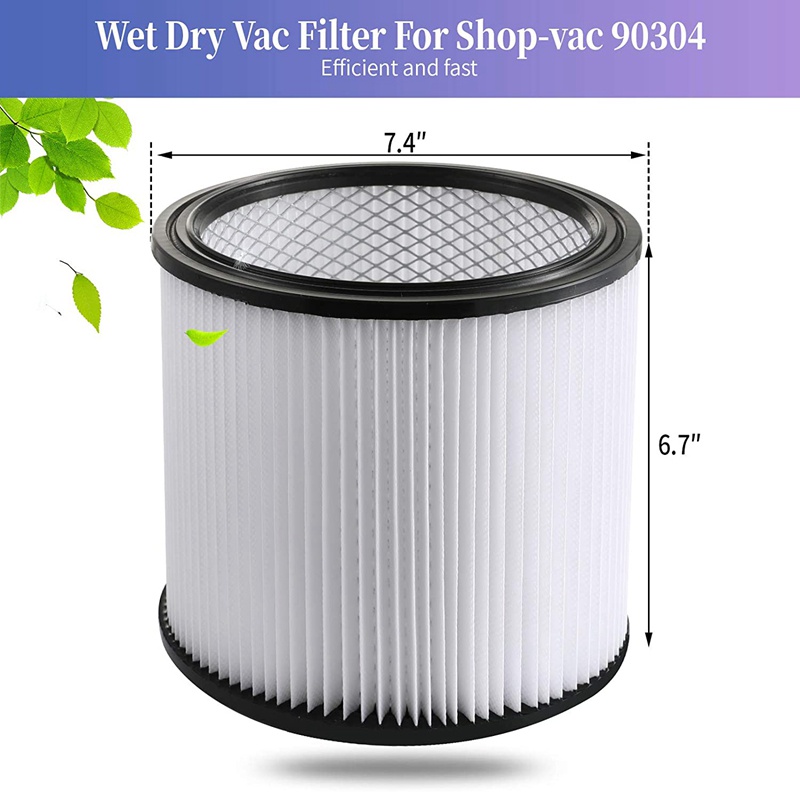 2 Tấm Lọc Hộp Mực Thay Thế Cho Shop Vac 90304,90350,90333,903-04 - 00 9030400Máy Hút Bụi Ướt / Khô 5 Gallon Up / Khô 5 Gallon