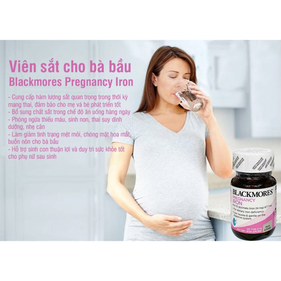 Blackmores bầu sắt hộp 30 viên của Úc (Lọ)