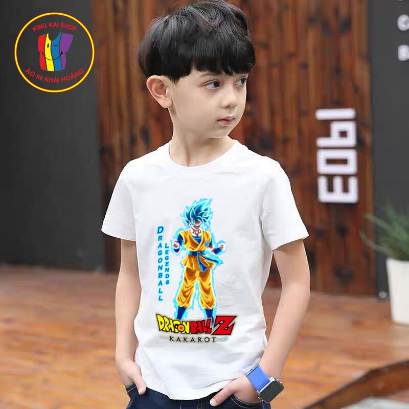 áo thun bé trai in hình songoku dràgon ball 7 viên ngọc rồng coton co giản thoải mái
