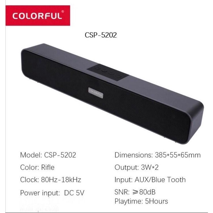 LOA COLORFUL Soundbar CSP-5202 Bluetooth Speaker - Hàng Chính Hãng
