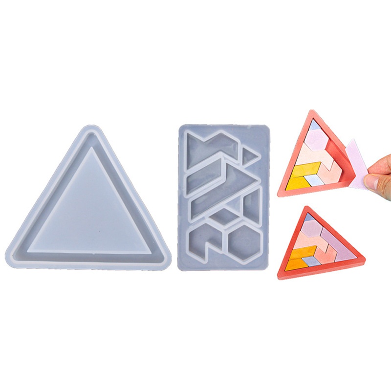 Bộ 2 Khuôn Silicone Làm Trang Sức Hình Mảnh Ghép Hình Cho Trẻ Em