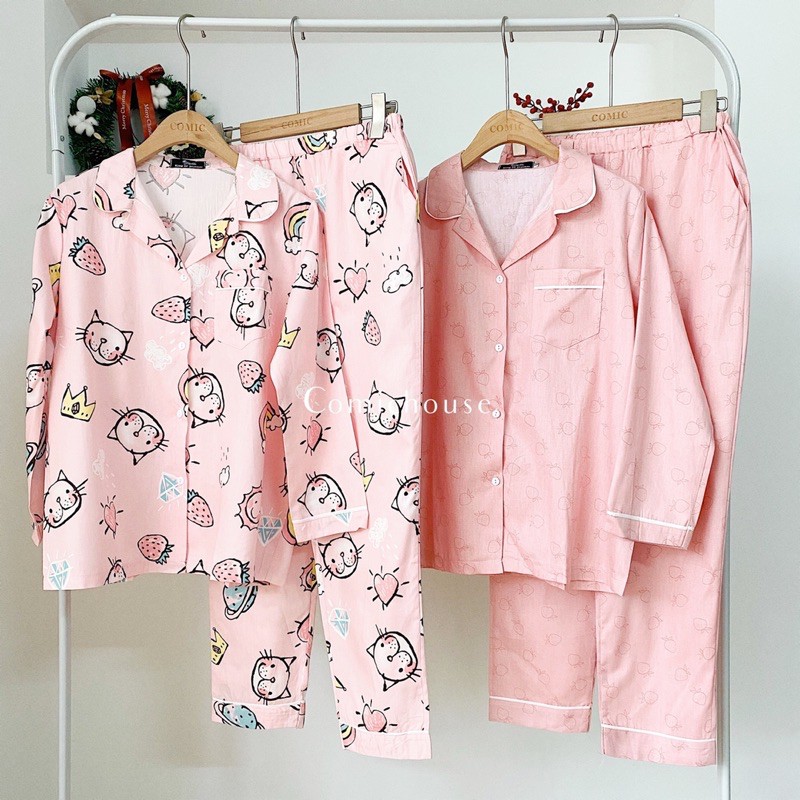 Pizama xô tre / thô nhung tay dài quần dài comic | BigBuy360 - bigbuy360.vn