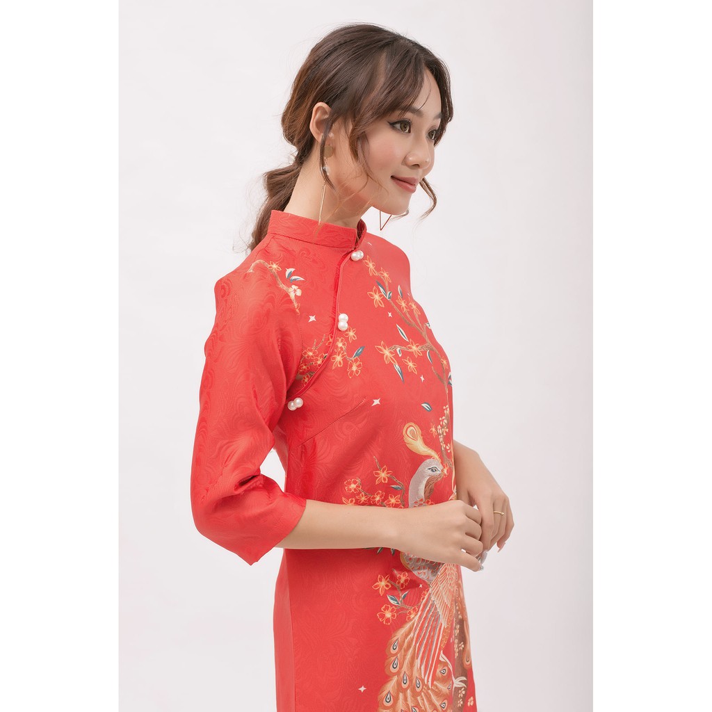 Đầm Gấm, Sườn Xám Cách Tân Chất Gấm Dày Họa Tiết Đôi Công Phong Cách Retro Quyến Rủ Cho Nữ. | BigBuy360 - bigbuy360.vn