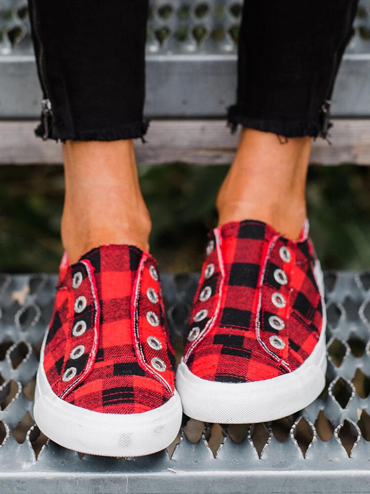 Giày Bata Canvas Kẻ Sọc Thời Trang Cho Nữ A1T6