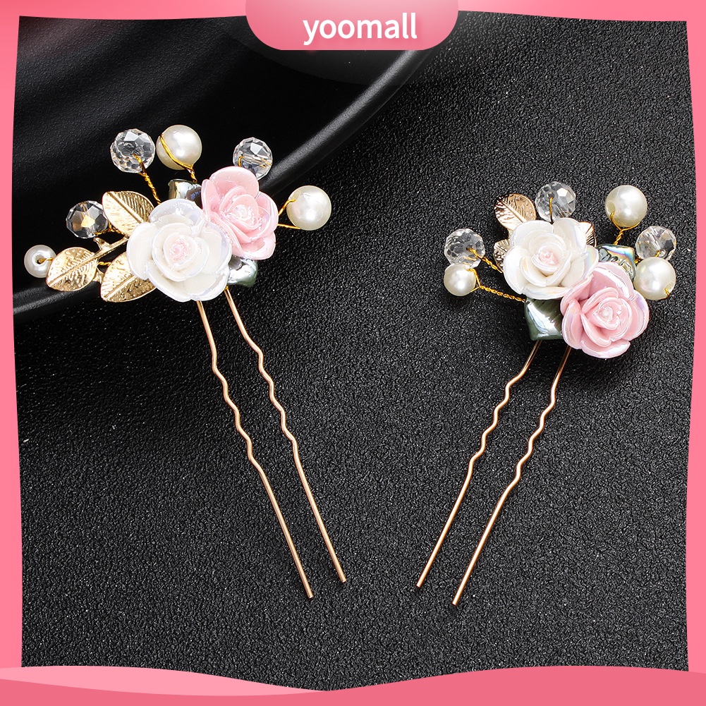 Cài Tóc Hình Hoa Đính Ngọc Trai Nhân Tạo Phong Cách Vintage