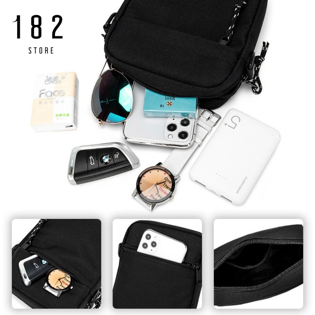 Túi Đeo Chéo Nam Nữ Unisex Messenger Mini Phong Cách Hàn Quốc Thời Trang Đeo Vai K12 Freeship - The Black Box | BigBuy360 - bigbuy360.vn