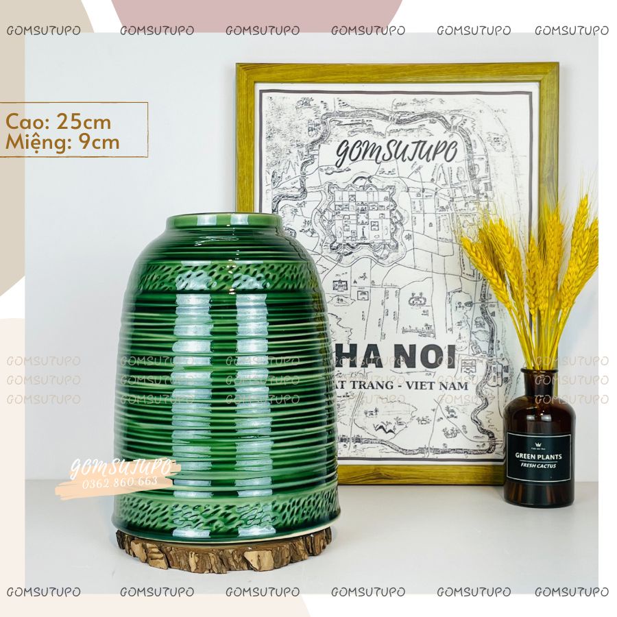 CHUÔNG Gốm Cắm Sen , Đào Tết , Tuyết Mai - Bình Hoa Gốm Trang Trí Decor - gomsutupo Bát Tràng