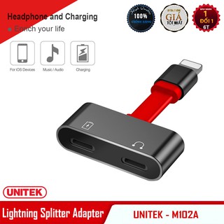 Cáp chia lightning ra sạc và tai nghe chính hãng unitek