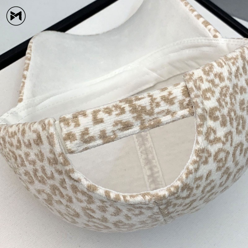 Mũ Lưỡi Trai Da Lộn Họa Tiết Da Báo Cá Tính Thời Trang Phong Cách Hàn Quốc