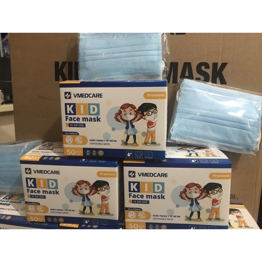 Khẩu Trang Trẻ Em 4 Lớp Kháng Khuẩn. hộp 50 chiếc [Sãn Hàng] | BigBuy360 - bigbuy360.vn
