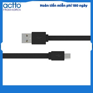 Cáp sạc Micro kiểu dáng phẳng dài 1,2m - Flat Charging & Data Cable Actto USB-19 KOREA CHÍNH HÃNG
