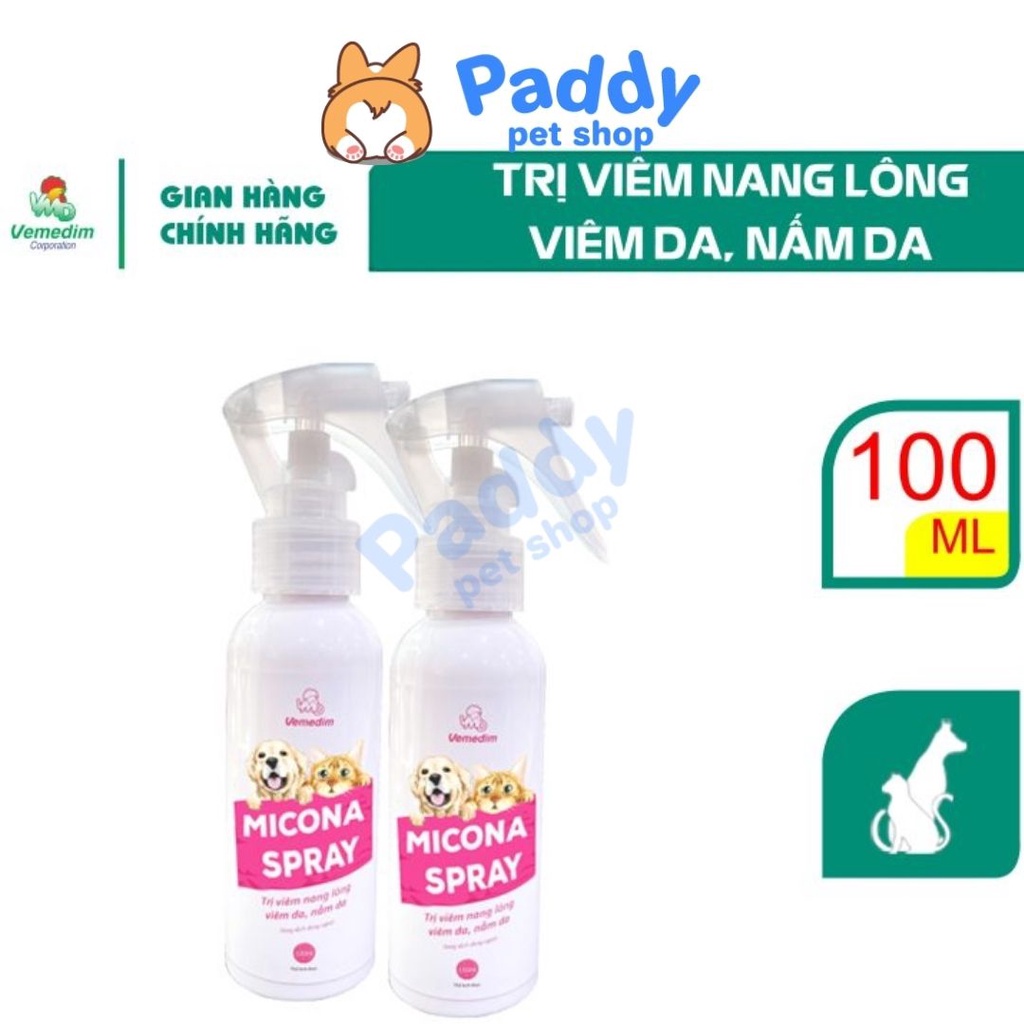 Xịt Ngừa Nấm Micona Spray Cho Chó Mèo (100ml)