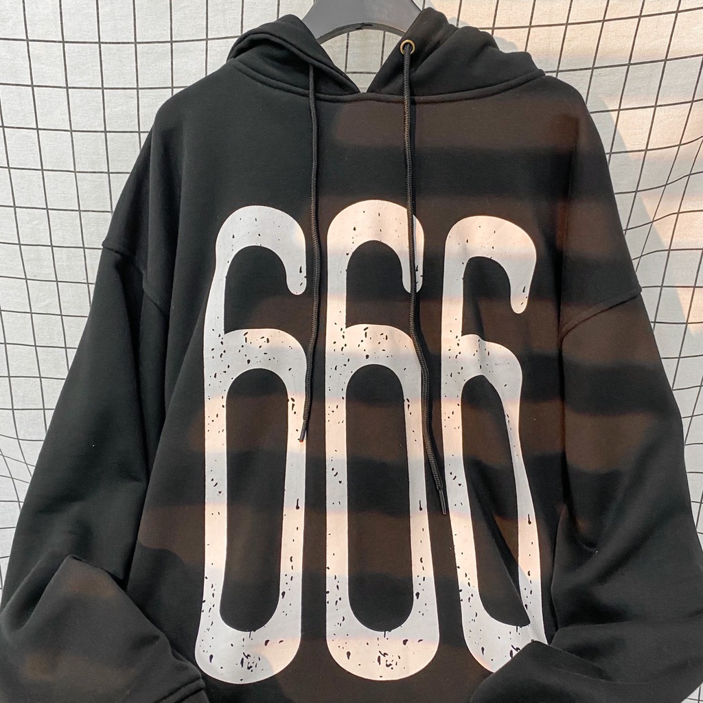 Áo Khoác Hoodie Form Rộng Unisex 666 Vải Nỉ Bông Dày Dặn - Tuni Store