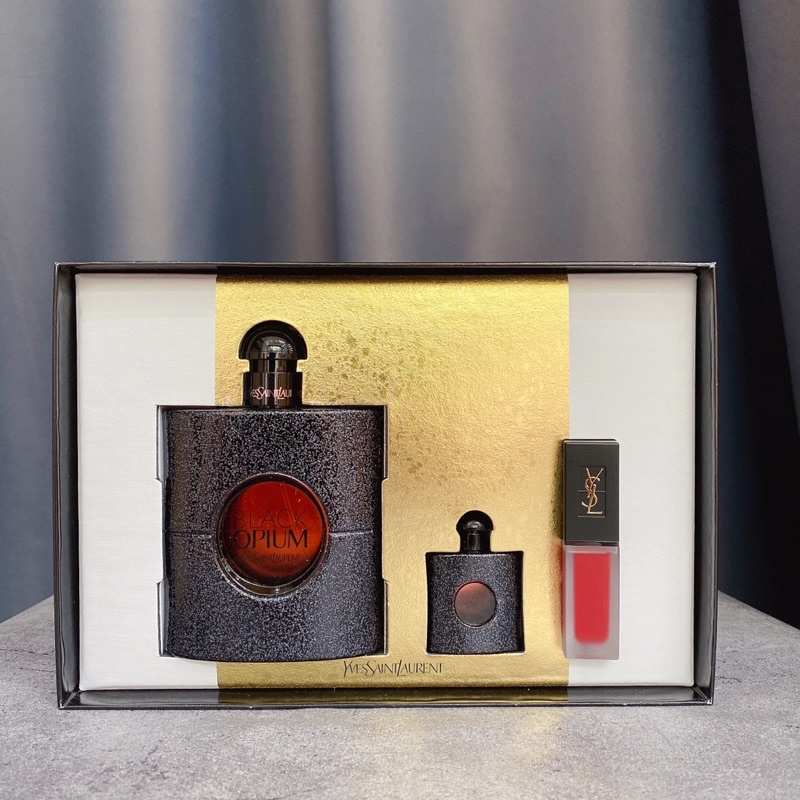 Bộ quà tặng nước hoa và son môi YSL Black Opium