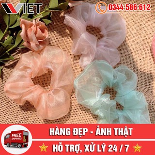 [BÁN SỈ] Scrunchies Dây Buộc Tóc Vải Voan Kính - Cột Tóc Vải Thời Trang Hàn Quốc