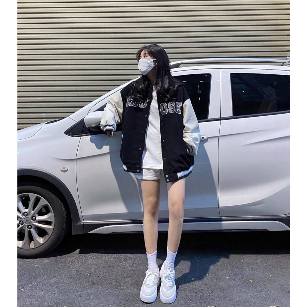 Áo khoác, áo bomber nhung phối tay CHOOSE chất nhung tăm cực xịn
