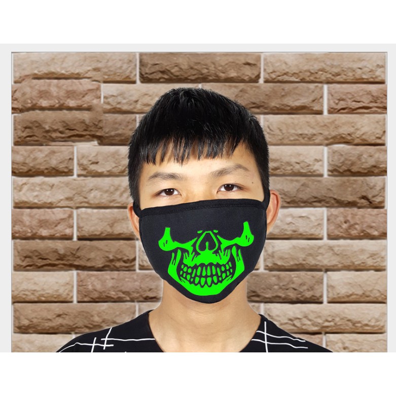 Khẩu Trang Dạ Quang-Khẩu Trang Hoạ Tiết Đầu Lâu Phát Sáng Trong Đêm | BigBuy360 - bigbuy360.vn