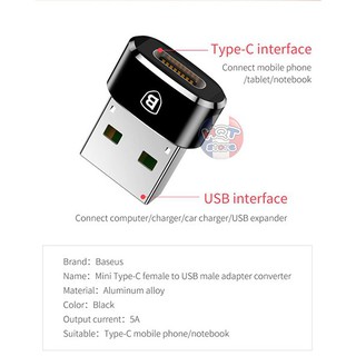 Đầu chuyển đổi Type-C sang USB 2.0 Baseus chính hãng