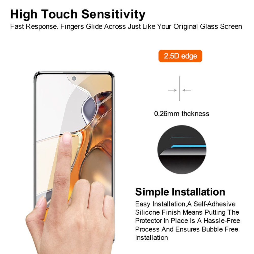 Set 2 kính cường lực bảo vệ toàn màn hình cho Xiaomi Mi 11T Pro Xiomi Mi11T 11 T11 11TPro