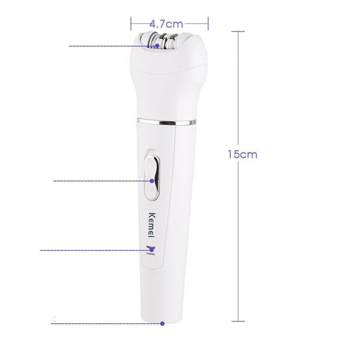 Máy Kemei 2199 Rửa Mặt, Cạo Lông , Chà Gót Chân 5 in 1