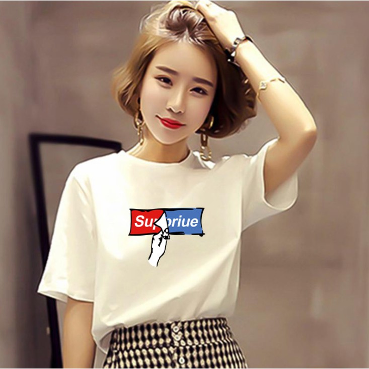Áo thun nữ co giản 4 chiều tay ngắn cổ tròn in hình dễ thương theo mẫu AT06