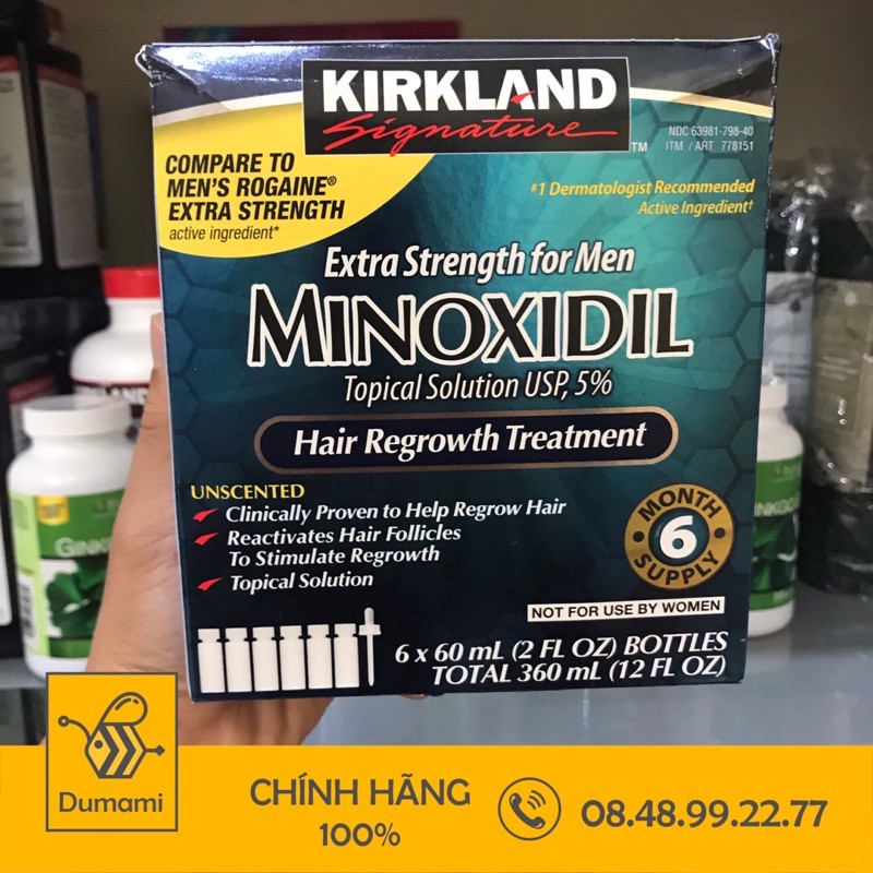 [Hộp 6 lọ] Dung dịch mọc Râu và Tóc hiệu quả Minoxidil 5% của Mỹ