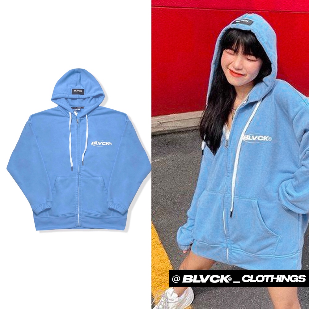 Áo khoác hoodie Zip - Skyblue