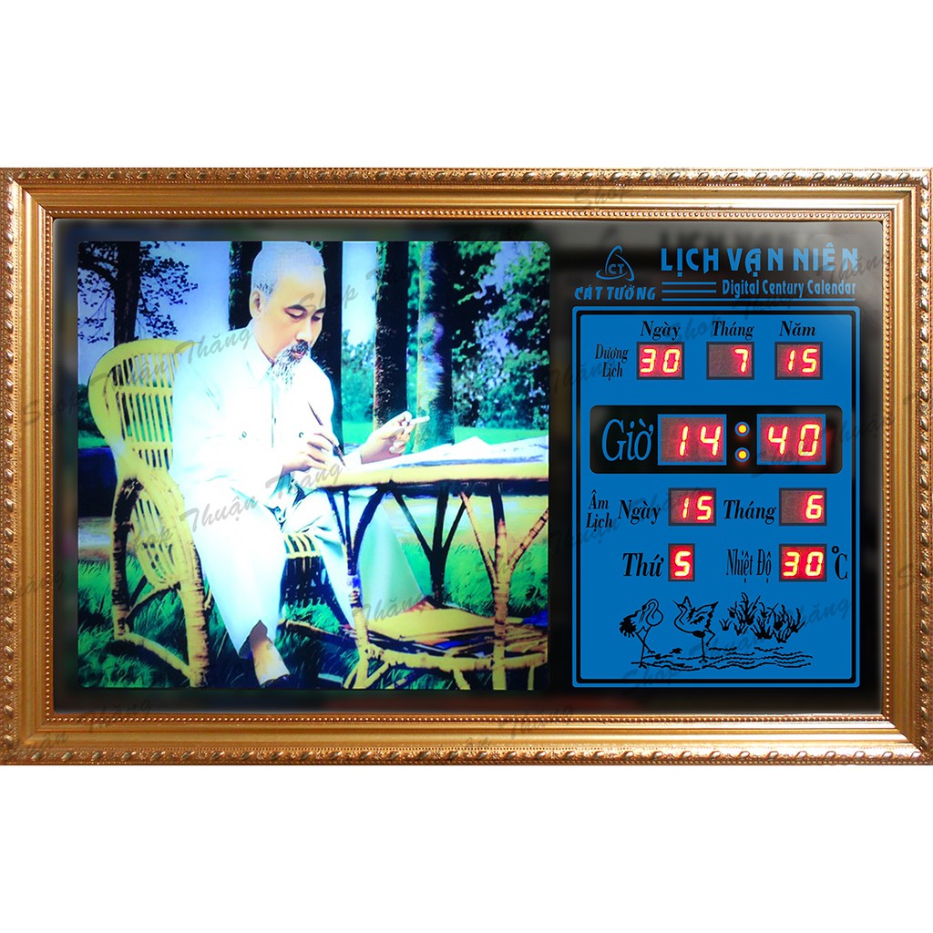 Đồng hồ Lịch Vạn Niên điện tử - 55617 (KT 55x35x7cm)_Có 2 loại (Không Remote đèn và Có Remote đèn )