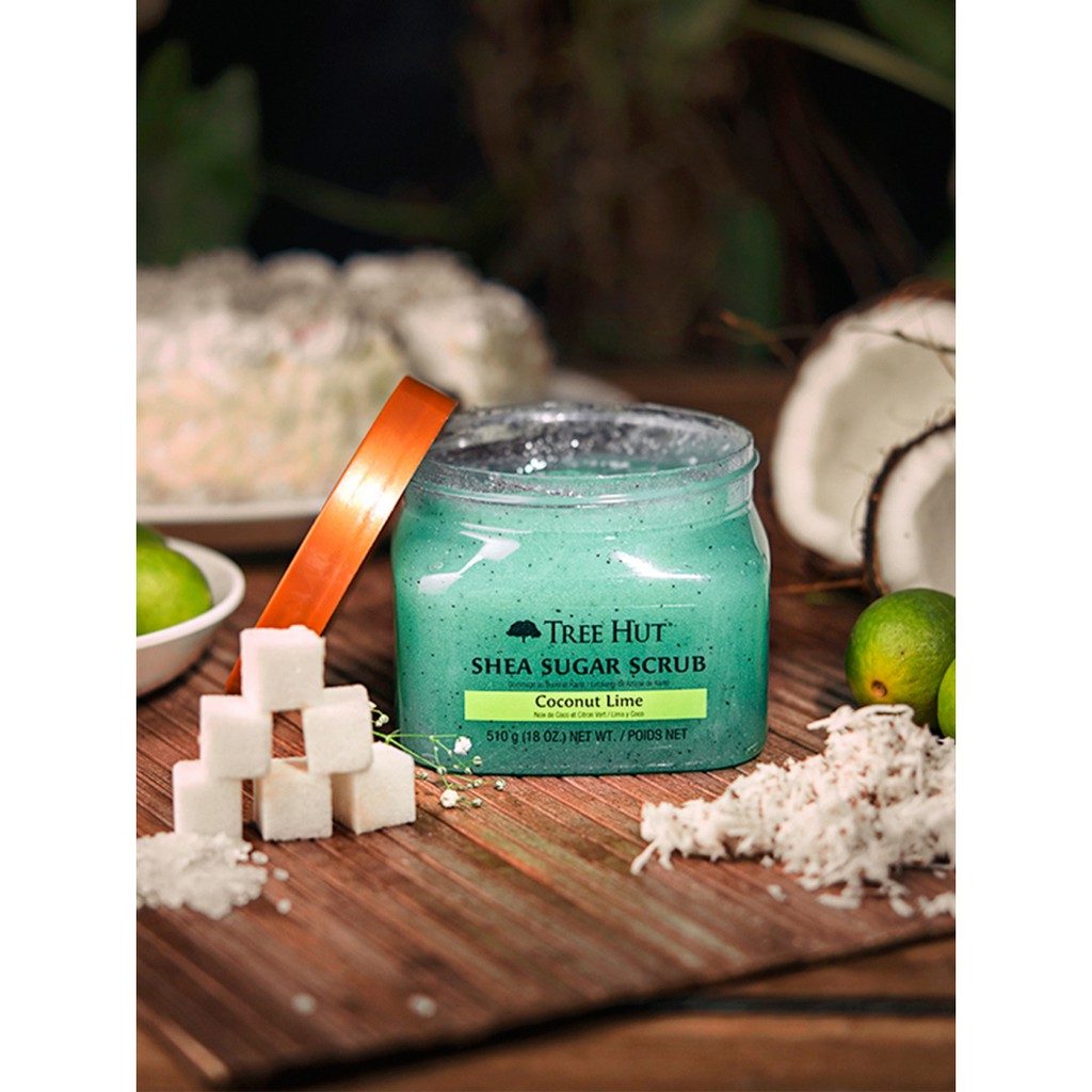 Tẩy Tế Bào Chết Cơ Thể Tree Hut Dừa + Chanh - Tree Hut Shea Sugar Scrub Coconut Lime 510g